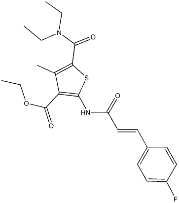 ethyl 5-[(diethylamino)carbonyl]-2-{[3-(4-fluorophenyl)acryloyl]amino}-4-methyl-3-thiophenecarboxylate Struktur