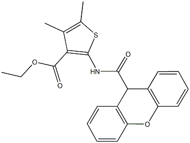 ethyl 4,5-dimethyl-2-[(9H-xanthen-9-ylcarbonyl)amino]-3-thiophenecarboxylate Struktur