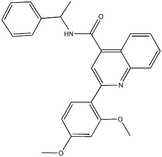 2-(2,4-dimethoxyphenyl)-N-(1-phenylethyl)-4-quinolinecarboxamide Struktur