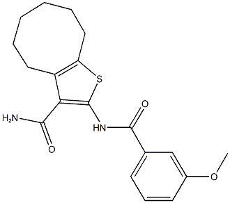 2-[(3-methoxybenzoyl)amino]-4,5,6,7,8,9-hexahydrocycloocta[b]thiophene-3-carboxamide Struktur