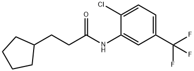 N-[2-chloro-5-(trifluoromethyl)phenyl]-3-cyclopentylpropanamide Struktur