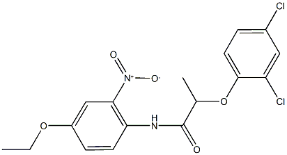 2-(2,4-dichlorophenoxy)-N-{4-ethoxy-2-nitrophenyl}propanamide Struktur