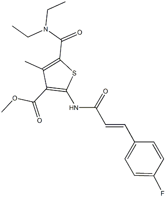 methyl 5-[(diethylamino)carbonyl]-2-{[3-(4-fluorophenyl)acryloyl]amino}-4-methyl-3-thiophenecarboxylate Struktur