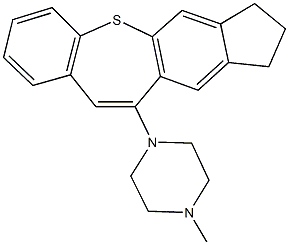 1-(2,3-dihydro-1H-indeno[5,6-b][1]benzothiepin-11-yl)-4-methylpiperazine Struktur