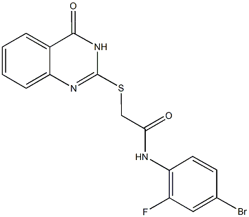 N-(4-bromo-2-fluorophenyl)-2-[(4-oxo-3,4-dihydro-2-quinazolinyl)sulfanyl]acetamide Struktur