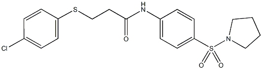 3-[(4-chlorophenyl)thio]-N-[4-(1-pyrrolidinylsulfonyl)phenyl]propanamide Struktur