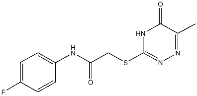 N-(4-fluorophenyl)-2-[(6-methyl-5-oxo-4,5-dihydro-1,2,4-triazin-3-yl)sulfanyl]acetamide Struktur