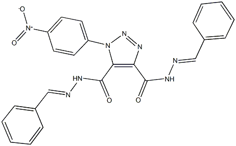 N'~4~,N'~5~-dibenzylidene-1-{4-nitrophenyl}-1H-1,2,3-triazole-4,5-dicarbohydrazide Struktur