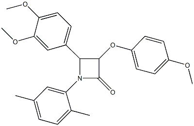 4-(3,4-dimethoxyphenyl)-1-(2,5-dimethylphenyl)-3-(4-methoxyphenoxy)-2-azetidinone Struktur