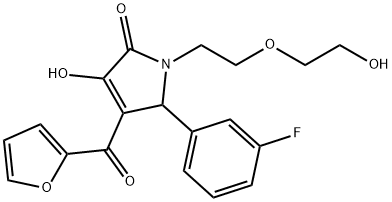 5-(3-fluorophenyl)-4-(2-furoyl)-3-hydroxy-1-[2-(2-hydroxyethoxy)ethyl]-1,5-dihydro-2H-pyrrol-2-one Struktur