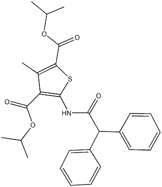 diisopropyl 5-[(diphenylacetyl)amino]-3-methyl-2,4-thiophenedicarboxylate Struktur