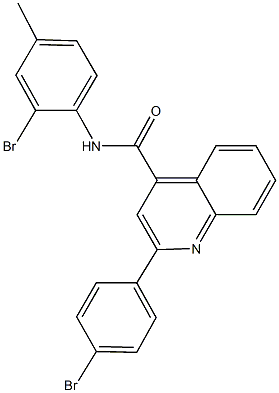 N-(2-bromo-4-methylphenyl)-2-(4-bromophenyl)-4-quinolinecarboxamide Struktur