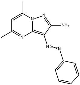 5,7-dimethyl-3-(phenyldiazenyl)pyrazolo[1,5-a]pyrimidin-2-ylamine Struktur