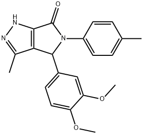 4-(3,4-dimethoxyphenyl)-3-methyl-5-(4-methylphenyl)-4,5-dihydropyrrolo[3,4-c]pyrazol-6(1H)-one Struktur