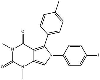 6-(4-iodophenyl)-1,3-dimethyl-5-(4-methylphenyl)-1H-pyrrolo[3,4-d]pyrimidine-2,4(3H,6H)-dione Struktur