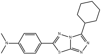 N-[4-(3-cyclohexyl[1,2,4]triazolo[3,4-b][1,3,4]thiadiazol-6-yl)phenyl]-N,N-dimethylamine Struktur