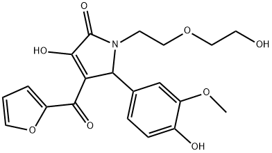 4-(2-furoyl)-3-hydroxy-1-[2-(2-hydroxyethoxy)ethyl]-5-(4-hydroxy-3-methoxyphenyl)-1,5-dihydro-2H-pyrrol-2-one Struktur