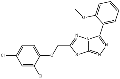 6-[(2,4-dichlorophenoxy)methyl]-3-(2-methoxyphenyl)[1,2,4]triazolo[3,4-b][1,3,4]thiadiazole Struktur