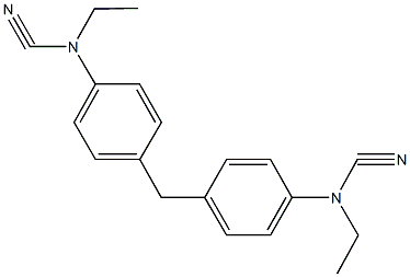 4-{4-[cyano(ethyl)amino]benzyl}phenyl(ethyl)cyanamide Struktur