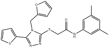 N-(3,5-dimethylphenyl)-2-{[4-(2-furylmethyl)-5-(2-thienyl)-4H-1,2,4-triazol-3-yl]sulfanyl}acetamide Struktur