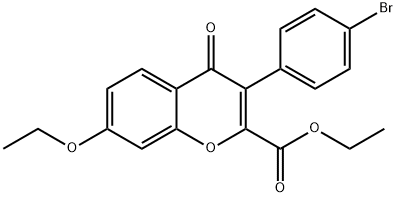 ethyl 3-(4-bromophenyl)-7-ethoxy-4-oxo-4H-chromene-2-carboxylate Struktur