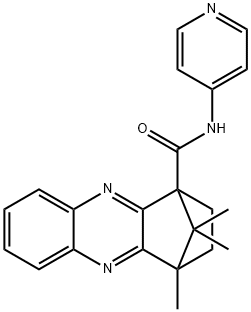 12,15,15-trimethyl-N-(4-pyridinyl)-3,10-diazatetracyclo[10.2.1.0~2,11~.0~4,9~]pentadeca-2(11),3,5,7,9-pentaene-1-carboxamide Struktur