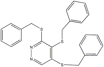 3,4,5-tris(benzylsulfanyl)pyridazine Struktur