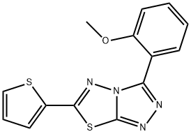 methyl 2-[6-(2-thienyl)[1,2,4]triazolo[3,4-b][1,3,4]thiadiazol-3-yl]phenyl ether Struktur