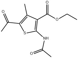 ethyl 5-acetyl-2-(acetylamino)-4-methyl-3-thiophenecarboxylate Struktur