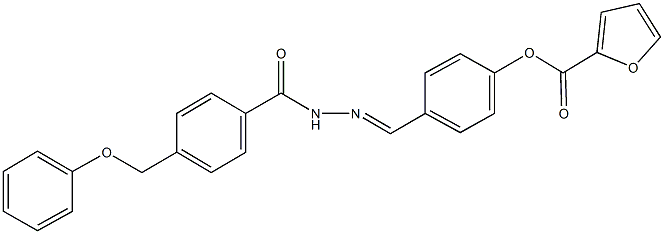 4-{2-[4-(phenoxymethyl)benzoyl]carbohydrazonoyl}phenyl 2-furoate Struktur