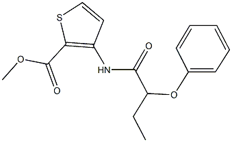 methyl 3-[(2-phenoxybutanoyl)amino]-2-thiophenecarboxylate Struktur