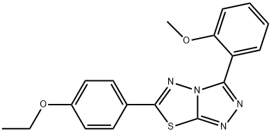 6-(4-ethoxyphenyl)-3-(2-methoxyphenyl)[1,2,4]triazolo[3,4-b][1,3,4]thiadiazole Struktur