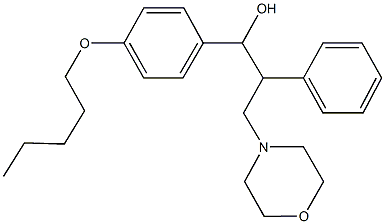 3-morpholin-4-yl-1-[4-(pentyloxy)phenyl]-2-phenylpropan-1-ol Struktur