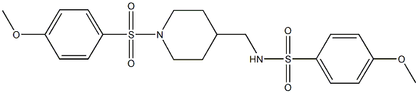 4-methoxy-N-({1-[(4-methoxyphenyl)sulfonyl]-4-piperidinyl}methyl)benzenesulfonamide Struktur