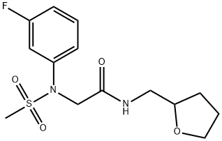 2-[3-fluoro(methylsulfonyl)anilino]-N-(tetrahydro-2-furanylmethyl)acetamide Struktur