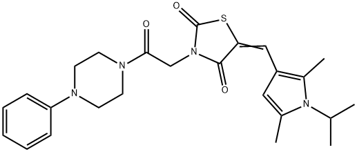 5-[(1-isopropyl-2,5-dimethyl-1H-pyrrol-3-yl)methylene]-3-[2-oxo-2-(4-phenylpiperazin-1-yl)ethyl]-1,3-thiazolidine-2,4-dione Struktur