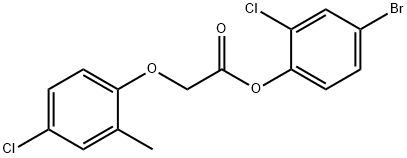 4-bromo-2-chlorophenyl (4-chloro-2-methylphenoxy)acetate Struktur