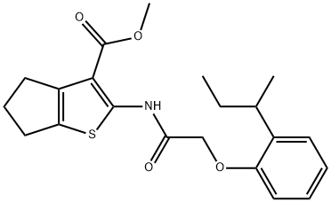 methyl 2-{[(2-sec-butylphenoxy)acetyl]amino}-5,6-dihydro-4H-cyclopenta[b]thiophene-3-carboxylate Struktur