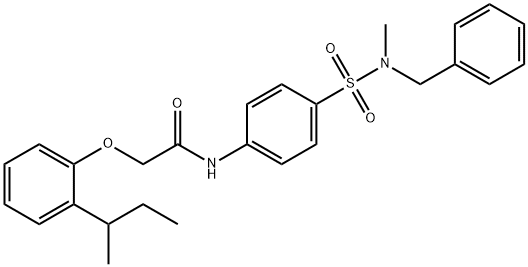 N-(4-{[benzyl(methyl)amino]sulfonyl}phenyl)-2-(2-sec-butylphenoxy)acetamide Struktur