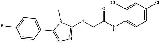 2-{[5-(4-bromophenyl)-4-methyl-4H-1,2,4-triazol-3-yl]sulfanyl}-N-(2,4-dichlorophenyl)acetamide Struktur