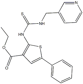 ethyl 5-phenyl-2-({[(3-pyridinylmethyl)amino]carbothioyl}amino)-3-thiophenecarboxylate Struktur