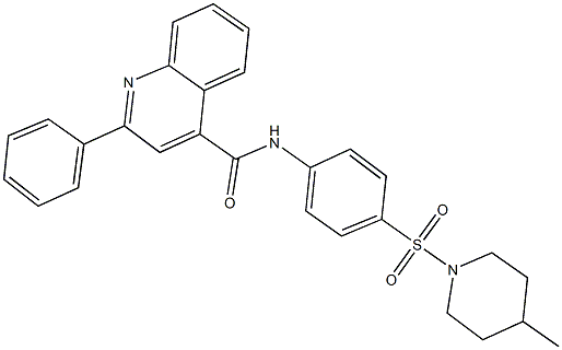 N-{4-[(4-methyl-1-piperidinyl)sulfonyl]phenyl}-2-phenyl-4-quinolinecarboxamide Struktur