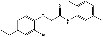 2-(2-bromo-4-ethylphenoxy)-N-(2,5-dimethylphenyl)acetamide Struktur