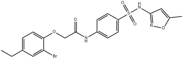 2-(2-bromo-4-ethylphenoxy)-N-(4-{[(5-methyl-3-isoxazolyl)amino]sulfonyl}phenyl)acetamide Struktur