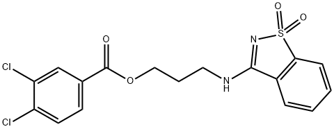 3-[(1,1-dioxido-1,2-benzisothiazol-3-yl)amino]propyl 3,4-dichlorobenzoate Struktur