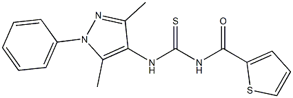 N-(3,5-dimethyl-1-phenyl-1H-pyrazol-4-yl)-N'-(thien-2-ylcarbonyl)thiourea Struktur