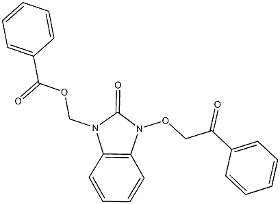 [2-oxo-3-(2-oxo-2-phenylethoxy)-2,3-dihydro-1H-benzimidazol-1-yl]methyl benzoate Struktur