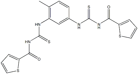 N-[2-methyl-5-({[(2-thienylcarbonyl)amino]carbothioyl}amino)phenyl]-N'-(2-thienylcarbonyl)thiourea Struktur