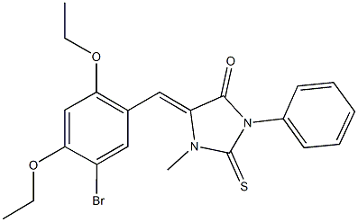 5-(5-bromo-2,4-diethoxybenzylidene)-1-methyl-3-phenyl-2-thioxoimidazolidin-4-one Struktur