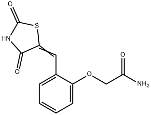 2-{2-[(2,4-dioxo-1,3-thiazolidin-5-ylidene)methyl]phenoxy}acetamide Struktur